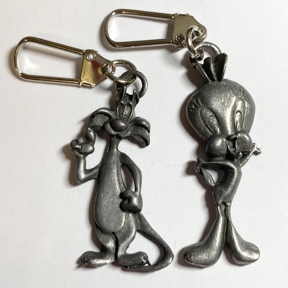 Vintage Sylvester Tweety Bird Zipper Pull Purse Charm Looney Tunes Warner Bros. - Picture 1 of 9